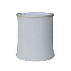 White cylindrical lampshade on a white background