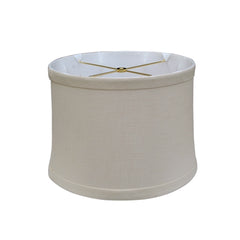 White lampshade with a gold accent on a white background