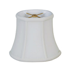 White lampshade with a gold fixture on a white background