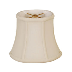 Beige lampshade with a gold fixture on a white background