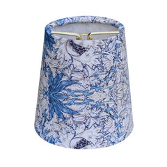 Lampshade with blue floral pattern on a white background
