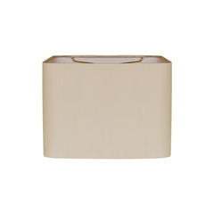 Beige rectangular lampshade on a white background