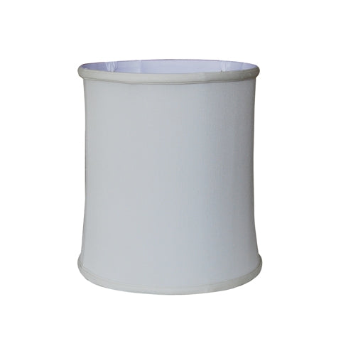 White cylindrical lampshade on a white background