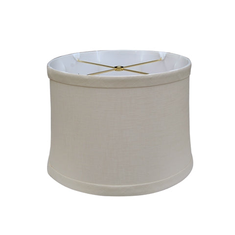 White lampshade with a gold accent on a white background
