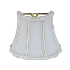 White lampshade with a gold accent on a white background