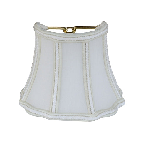 White lampshade with a gold accent on a white background