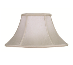 A beige oval-shaped lampshade made of fabric.