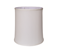 White cylindrical lampshade on a white background