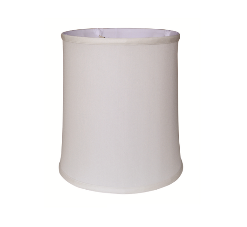 White cylindrical lampshade on a white background