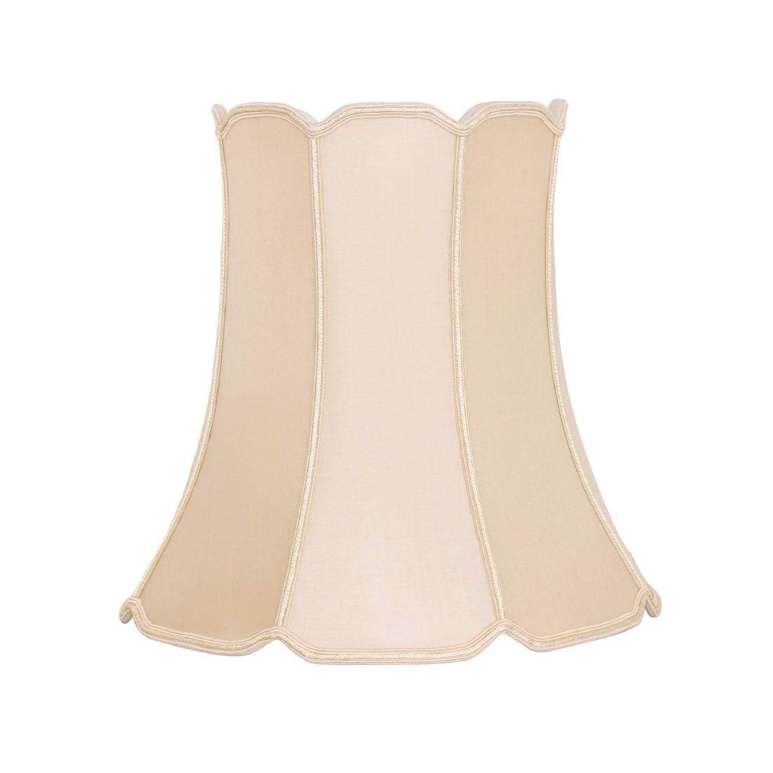 Beige scalloped lampshade on a white background
