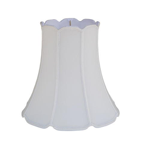 White scalloped lampshade on a white background